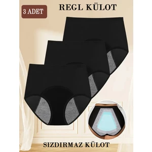 3'lü Regl Külodu Yüksek Bel Sızdırmaz Çok Katmanlı Süper Emici Yıkanabilir ve Konforlu