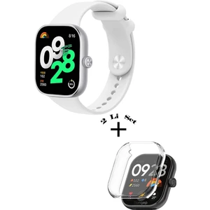 Xiaomi Redmi Watch 4 / 5 Uyumlu Yumuşak Silikon Kordon + Kasa ve Ekran Koruyucu