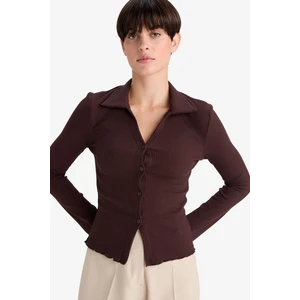 Fitted Polo Yaka Fitilli Kaşkorse Hırka G3057AX25WN