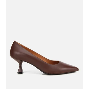 01AYH312480A480 KADIN Deri Kahverengi Esnek Tabanlı Ince Topuklu Stiletto