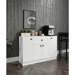 %100 Mdf 4 Kapaklı 1 Çekmeceli Çok Amaçlı Mutfak Dolabı – Kahve Köşesi (80X120X40 Cm) Cabinse