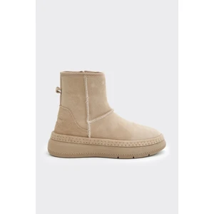 Hakiki Deri Fermuarlı Kadın Bot