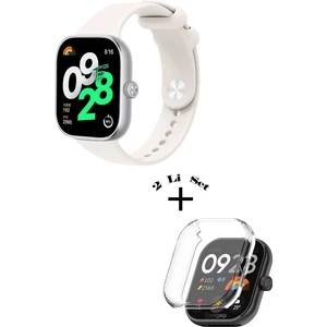 Xiaomi Redmi Watch 4 / 5 Uyumlu Yumuşak Silikon Kordon + Kasa ve Ekran Koruyucu