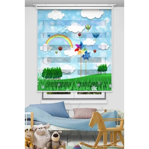  Harikalar Diyarı Baskılı Zebra Çocuk Odası Perdesi - Dijital Baskılı Zebra Stor Perde