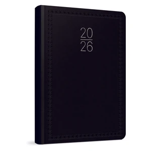 2026 112-EKK Iplik Dikişli Sert Kapak 17X24 Günlük Kasa Ajandası (Pazar Günleri Tek Sayfada) Siyah
