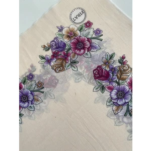 Çiçekli Desen Oyalık Pamuk Yazma