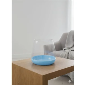 Fanus Sert Plastik Vazo Teraryum Balık Fanusu Çiçek Dekoru Arajman Saksı 15*17 cm (Boş Fanus)