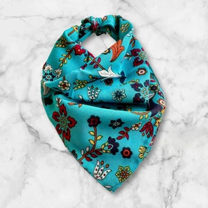 ALS Tasarım Dünyası Mavi Renk Içerisinde Çiçek Desenli Çok Amaçlı Bandana %100 Cotton BND8183, One Size