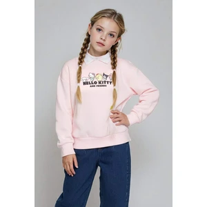 Kız Çocuk Hello Kitty Oversize Geniş Kalıp Polo Yaka Sweatshirt F3413A825AU