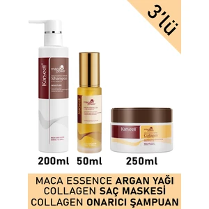 Set Onarıcı Repair Kolajen Saç Maskesi 250 ml + Nemlendirici Şampuan 200 ml + Argan Yağı 50 ml