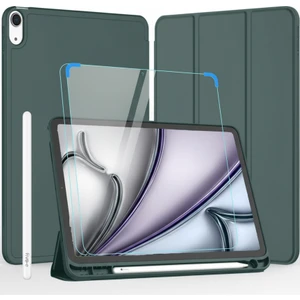 Apple iPad 11. Nesil (A16) 11 Inc (2025) Kılıf Ekran Koruyucu ve Stylus Kalemli 3'ü 1 Arada Full Gear Set A3354 A3355