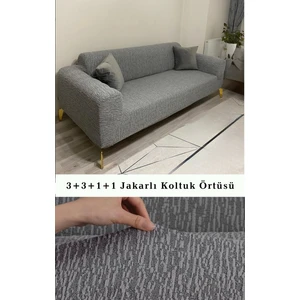 Koltuk Örtüsü 3+3+1+1 Takımı Lastikli Esnek Yıkanabilir Çekyat Kanepe Kılıfı