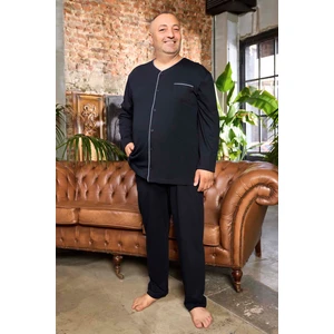 Büyük Beden Erkek Aydoğan Pamuk Uzun Kol Pijama Takımı 250561 Lacivert