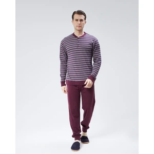 Mooncover Erkek Pamuklu Çizgili Pijama Takımı - Baba Oğul Kombinli