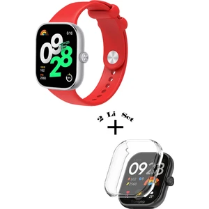 Xiaomi Redmi Watch 4 / 5 Uyumlu Yumuşak Silikon Kordon + Kasa ve Ekran Koruyucu