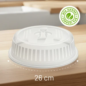 Mikrodalga Kapağı – 26 cm Şeffaf Mikro Dalga Kapak, Bpa Içermez