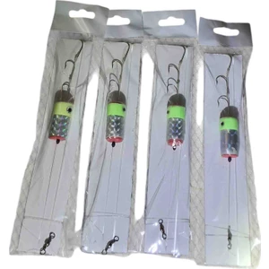 Vmc Iğneli 4 Adet Cinekop Lüfer Takımı - Glowlu Makaronlu Stoperli Fırdöndulu Hazır Takım