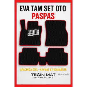 Hyundai I20 2008-2014 Aracınıza Özel Eva Paspas Siyah Kırmızı | Kaymaz ve Yıkanabilir Oto Paspas