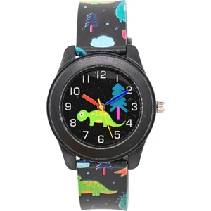 Sevimli Dinazor Figürlü Siyah Renk Çocuk Saati Analog ST-304406
