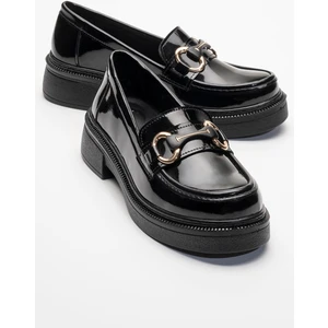 Kadın Siyah Rugan Klasik Ayakkabı Kadın Rugan Loafer Kadın Günlük Ayakkabı Casual Ayakkabı