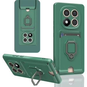 Xiaomi Redmi Note 14 Pro Plus Uyumlu Taşıma Askılı - Kartlıklı - Stantlı - Kamera Korumalı Silikon Telefon Kılıfı