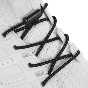 Srtfootcare Akıllı Vidalı Kilitli Elastik Outdoor Ayakkabı Bağcığı Yuvarlak Çizgili 100CM 1 Çift