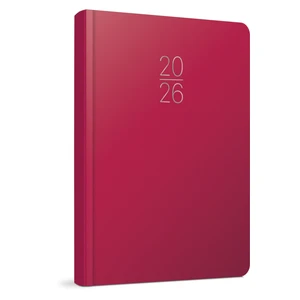 2026 100-ECK Iplik Dikişli - Sert Kapak 14X20 Günlük Beyaz Ajanda Kırmızı