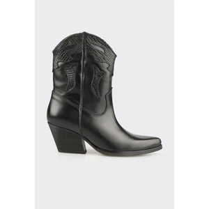 Siyah Deri Kadın Bot