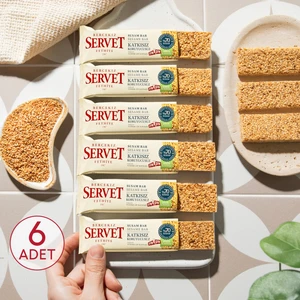 Bercekız Servet Şekerleme Servet Şeker İlavesiz Susam Krokan Bar 120 gr (6 x 20 gr)