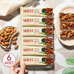 Bercekız Servet Şekerleme Servet Şeker İlavesiz Badem Krokan Bar 120 gr (6 x 20 gr)