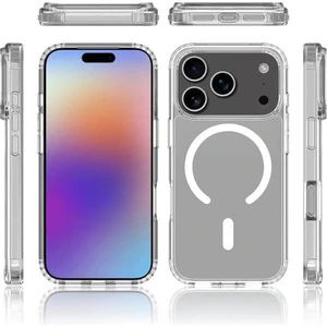 Apple iPhone 17 Pro Max Kılıf M-Safe Şarj Özellikli Şeffaf Sert Pc Redclick Embos Kapak