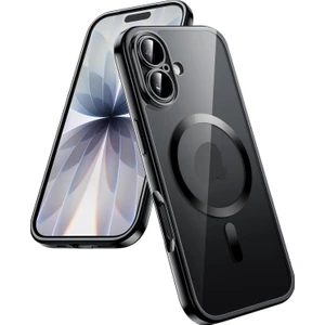 Apple iPhone 17 Kılıf Magsafe Wirelles Şarj Destekli Parlak Renkli Kenarlı Arkası Şeffaf Silikon