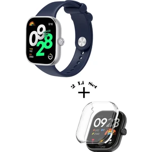 Xiaomi Redmi Watch 4 / 5 Uyumlu Yumuşak Silikon Kordon + Kasa ve Ekran Koruyucu