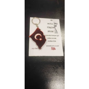 29 Ekim Cumhuriyet Bayramı Pleksi Dalgalı Bayrak Anahtarlık 10 Paket