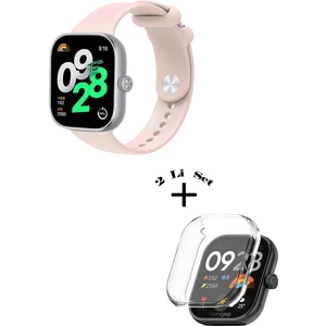 Xiaomi Redmi Watch 4 / 5 Uyumlu Yumuşak Silikon Kordon + Kasa ve Ekran Koruyucu