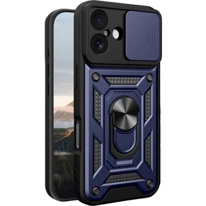 Apple iPhone 17 Kılıf Kamera Korumalı Sürgülü Yüzüklü Armor Military Tank Kızaklı Sert Silikon Kapak