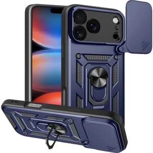 Apple iPhone 17 Pro Max Kılıf Kamera Korumalı Sürgülü Yüzüklü Armor Military Tank Kızaklı Sert Silikon Kapak