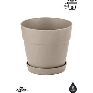 1 Adet 1 Litre Mono Saksı Tabaklı Drenaj Delikli Plastik Çiçek Saksısı