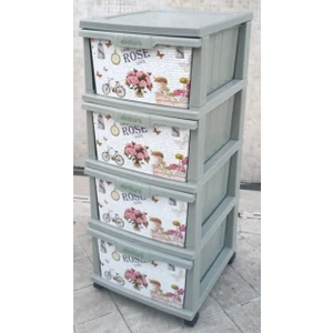 Rose Desenli Plastik Komodin Sebzelik