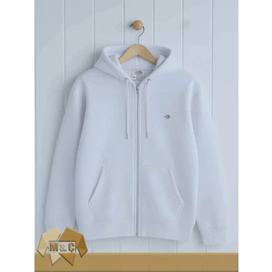 Şardonlu 3 Iplik Kapşonlu Fermuarlı Sweatshirt Battal Beden Kalın Pamuklu Düz Ceket