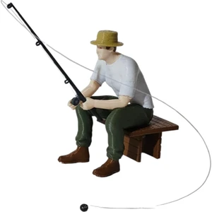 Balıkçı Adam Akvaryum Dekoru Haki