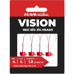 Hanfish Vision Ned Rig Uv Red Jighead