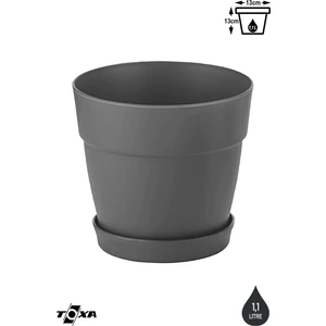 1 Adet 1 Litre Mono Saksı Tabaklı Drenaj Delikli Plastik Çiçek Saksısı