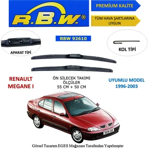 Renault Megane (1998-2003) Ön Silecek Süpürgesi 550MM + 500MM