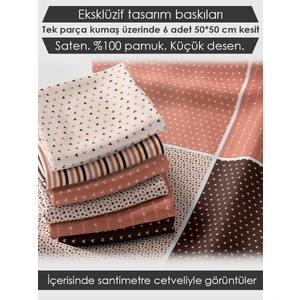 6 Adet 50x50 cm %100 Pamuk Patchwork Kumaş Seti – Dikiş ve El İşi İçin