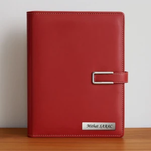 Kişiye Özel Kırmızı Organizer Ajanda 2026 Tarihli  Ajanda - Kalem Hediyeli