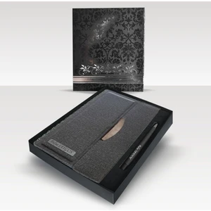 Kişiye Özel Kutulu 2026 Tarihli Gizli Spiralli Mıknatıs Kilitli Antrasit Ajanda ve Kalem Seti