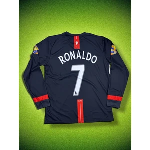North Stand Nostaljik 2008 Manchester United Siyah Uzun Kol Ronaldo Forma