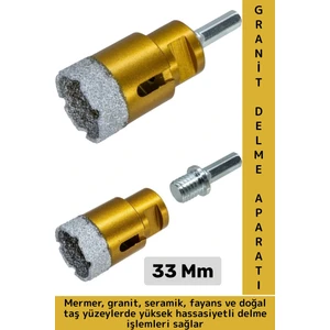 Ev Atölye Inşaat Yüksek Sert Hızlı Delme Seramik Fayans Doğal Taş Mermer Granit Delme Aparatı 33 mm