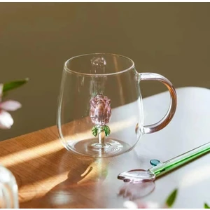 2li Lüx Gül Detaylı Kahve & Çay Bardağı 350 ml